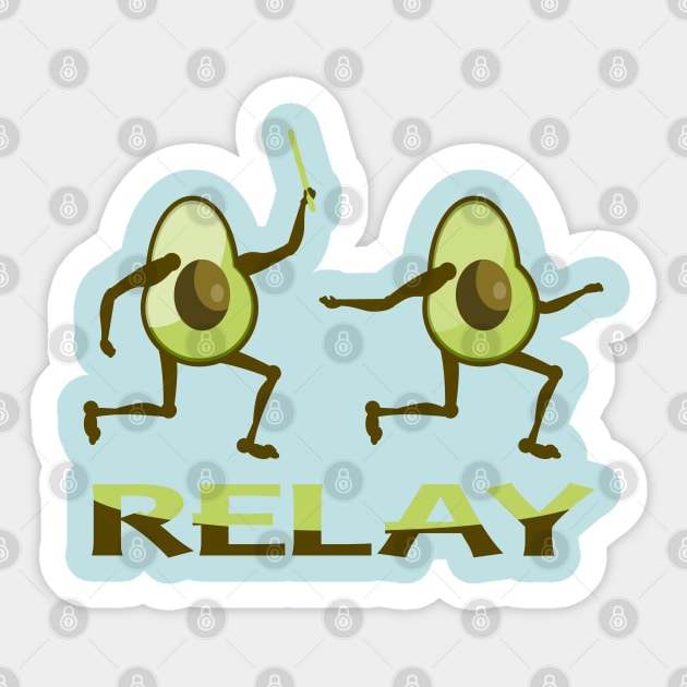 Relay race avocados Sticker by mailboxdisco